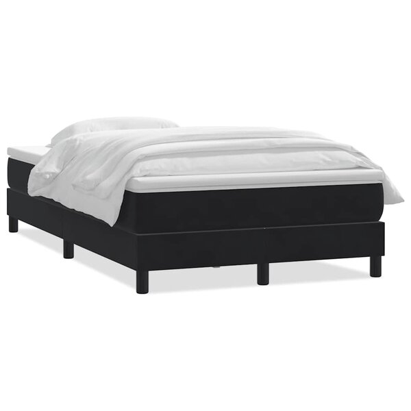 vidaXL Sommier à lattes de lit avec matelas noir 120x210 cm velours
