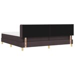 vidaXL Lit à ressorts avec matelas Marron foncé 200 x 200 cm tissu