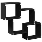 vidaXL Armoire murale 78x18x71 cm noir bois d'ingénierie