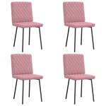 vidaXL Chaises à manger lot de 4 Rose Velours