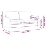vidaXL Canapé à 2 places Crème 140 cm Similicuir