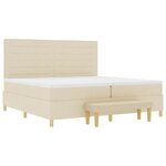 vidaXL Lit à ressorts avec matelas Crème 200 x 200 cm tissu