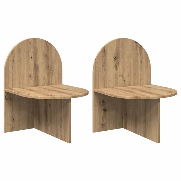 vidaXL Table de chevet 2 Pièces Chêne artisanal 48 x 49 x 65 cm