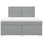 vidaXL Sommier à lattes de lit avec matelas Gris clair 180x200cm Tissu
