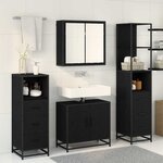 vidaXL Ensemble de mobilier de salle de bain 4 Pièces Chêne noir