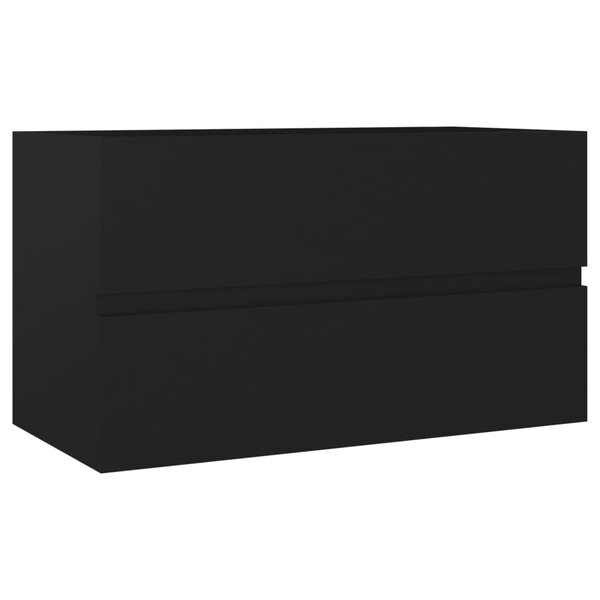 vidaXL Armoire d'évier Noir 80x38 5x45 cm Bois d'ingénierie