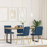 vidaXL Chaises à manger lot de 4 bleu tissu