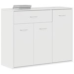 vidaXL Buffet Blanc brillant 88x30x70 cm Bois d'ingénierie
