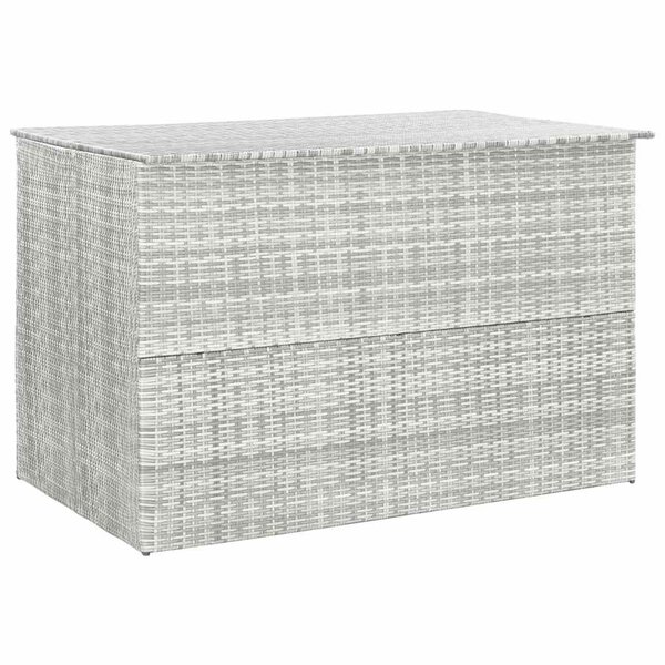 vidaXL Boîte de rangement de jardin gris clair 150x100x100 cm rotin