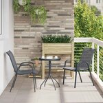 vidaXL Chaises empilables de jardin lot de 2 Gris Tissu textilène