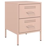 vidaXL Tables de chevet 2 Pièces rose 36x39x50 5 cm acier