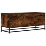 vidaXL Meuble TV chêne fumé 100x34 5x40 cm bois d'ingénierie et métal