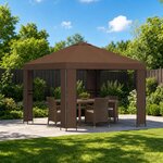 vidaXL Pavillon 3 x 3 m Marron Polyester et Acier 190 gsm