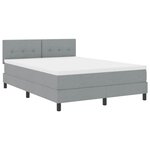 vidaXL Lit avec Matelas et Lumière LED Gris Clair 140x190 cm Tissu