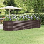 vidaXL Lit surélevé de jardin Acier galvanisé marron