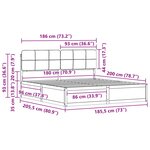 vidaXL Cadre de lit avec tête de lit rembourrée Taupe 180 x 200 cm