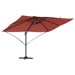 vidaXL Parasol Roma à Bras Déporté Rouge  Noir 352 x 251 x 260 cm
