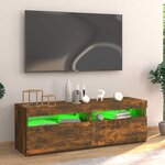 vidaXL Meuble TV avec lumières LED chêne fumé 120x35x40 cm