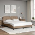 vidaXL Cadre de lit avec LED sans matelas Zadar cappuccino 160x200 cm