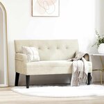 vidaXL Banc Chesterfield Crème 112 x 65.5 x 75 cm Velours