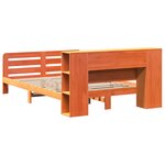 vidaXL Cadre de lit sans matelas cire marron 135x190cm bois pin massif
