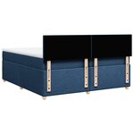 vidaXL Sommier à lattes de lit avec matelas Bleu 200x200 cm Tissu