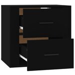 vidaXL Table de chevet murale Noir 50x36x47 cm