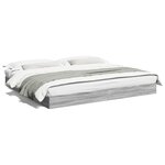 vidaXL Cadre de lit sans matelas sonoma gris 200x200 cm