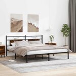 vidaXL Cadre de lit sans matelas chêne fumé 160x200 cm bois ingénierie