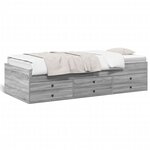 vidaXL Lit de jour avec tiroirs sans matelas sonoma gris 90x200 cm