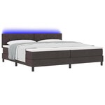 vidaXL Lit à ressorts avec matelas Marron foncé 200 x 200 cm tissu