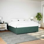 vidaXL Cadre de lit sans matelas vert foncé 180x200 cm velours