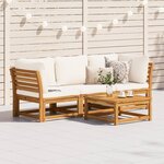 vidaXL Salon de jardin 3 Pièces avec coussins bois massif d'acacia