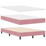 Lit à ressort avec matelas et LED rose 120x190 cm en velours