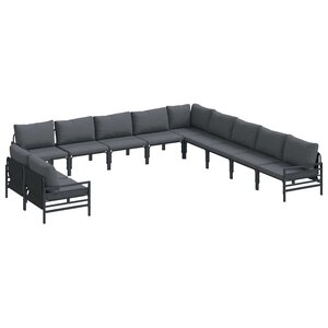 vidaXL Ensemble de canapé de jardin avec coussin Anthracite Acier