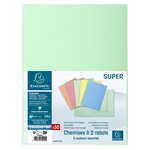 Paquet de 50 chemises 2 rabats SUPER 210 - 24x32cm - Couleurs assorties x 5 EXACOMPTA