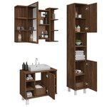 vidaXL Ensemble d'armoires de salle de bain 3 Pièces chêne marron
