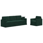 vidaXL Ensemble de Canapés 2 Pièces Vert foncé 228 x 78 x 80 cm Velours