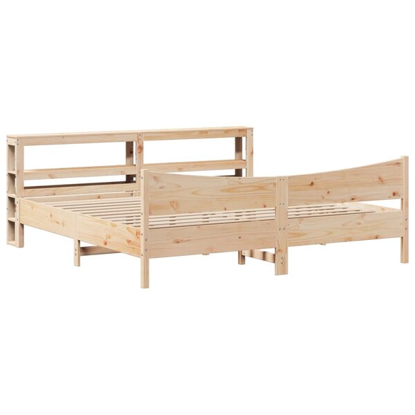 vidaXL Cadre de lit avec tête de lit 180x200 cm bois de pin massif