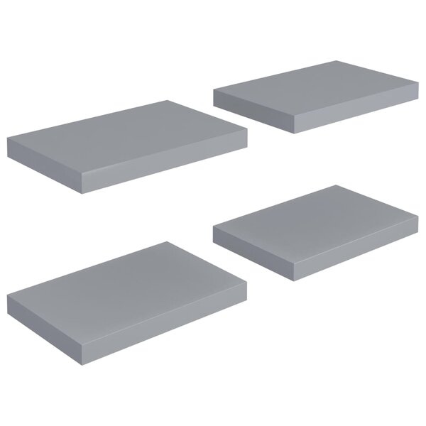 vidaXL Étagères murales flottantes 4 Pièces Gris 40x23x3 8 cm MDF