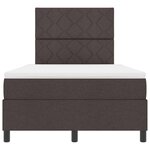 vidaXL Lit à ressorts avec matelas Marron foncé 120 x 190 cm tissu
