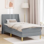 vidaXL Cadre de lit avec matelas Gris clair 90 x 200 cm Polyester