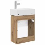 vidaXL Meuble de salle de bain avec robinet Chêne artisanal