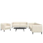 vidaXL Ensemble de canapés 3 Pièces crème tissu