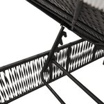 vidaXL Chaise longue avec coussin noir résine tressée