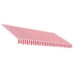 vidaXL Tissu de remplacement pour auvent rayures rouges et blanches