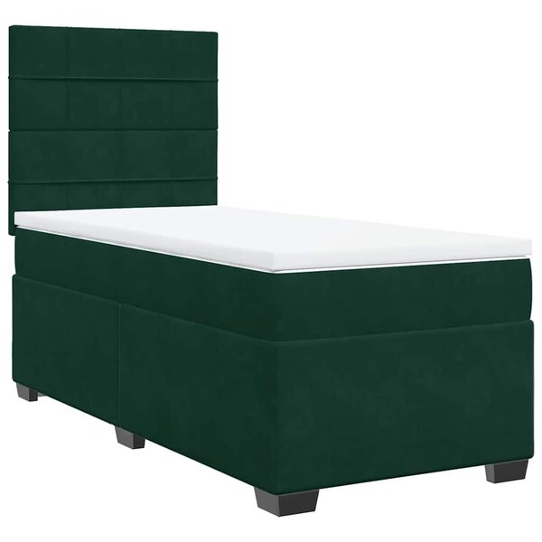 vidaXL Sommier à lattes de lit avec matelas Vert foncé 90x200 cm