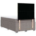 vidaXL Sommier à lattes de lit avec matelas Taupe 120x200 cm Tissu