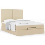 VidaXL Cadre de lit ottoman avec matelas crème 140x190 cm tissu