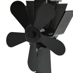 vidaXL Ventilateur de poêle alimenté par chaleur 5 pales Noir